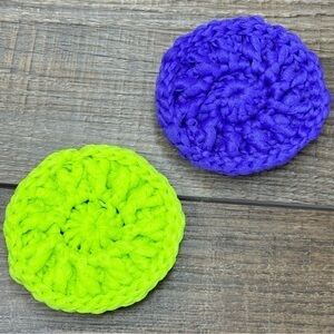 Kitchen Dish Scrubbies Set of 2 Tulle Double Layered Handcrafted Crochet